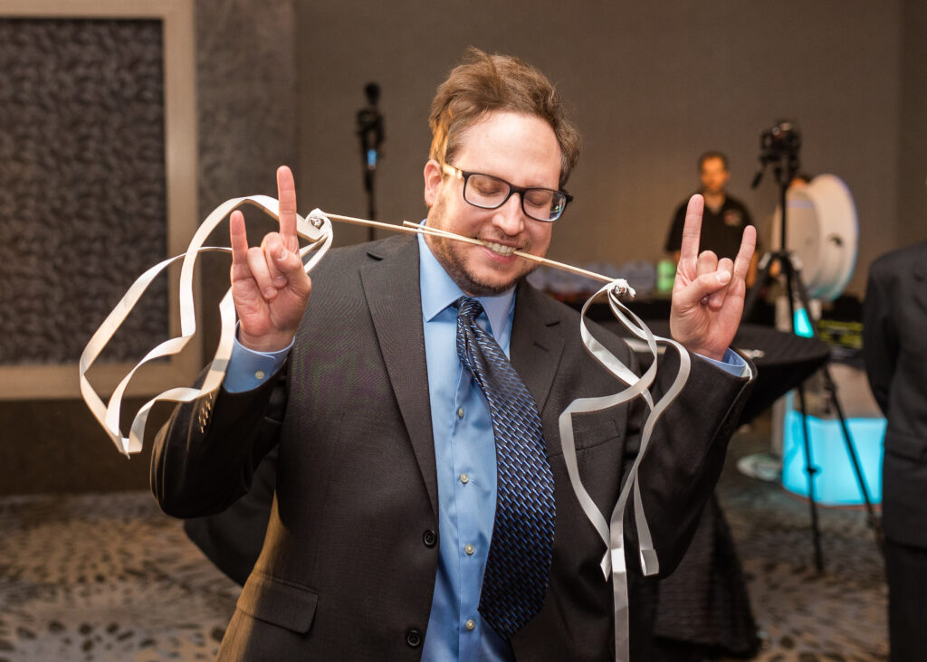 Man dancing at wedding reception in Bloomfield Hills MI