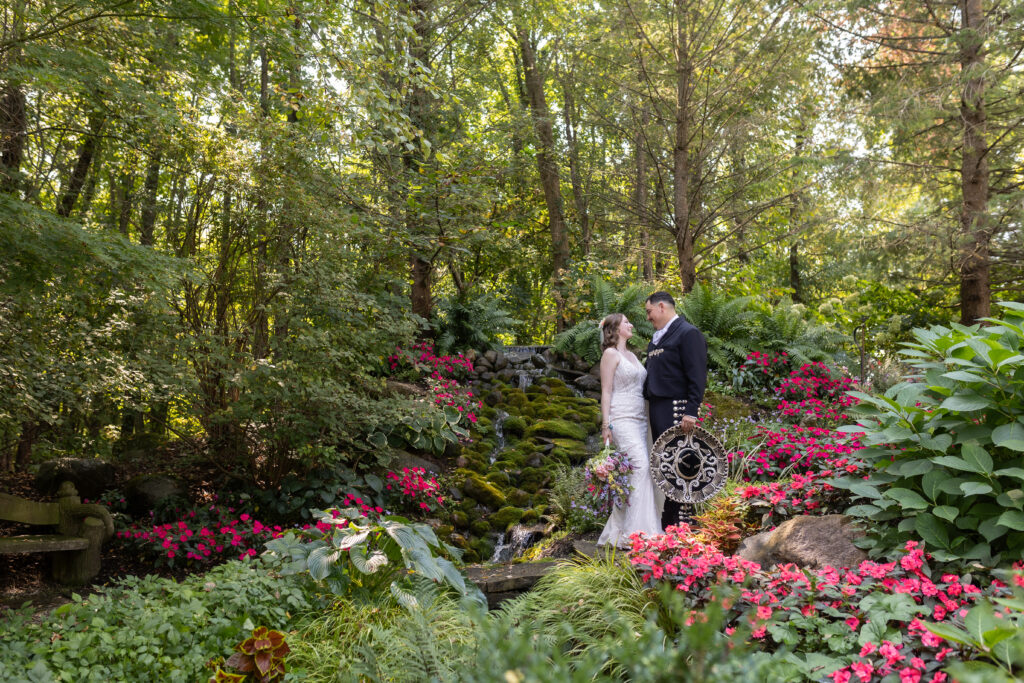 Bride and Groom posing for Owosso Wedding Photography