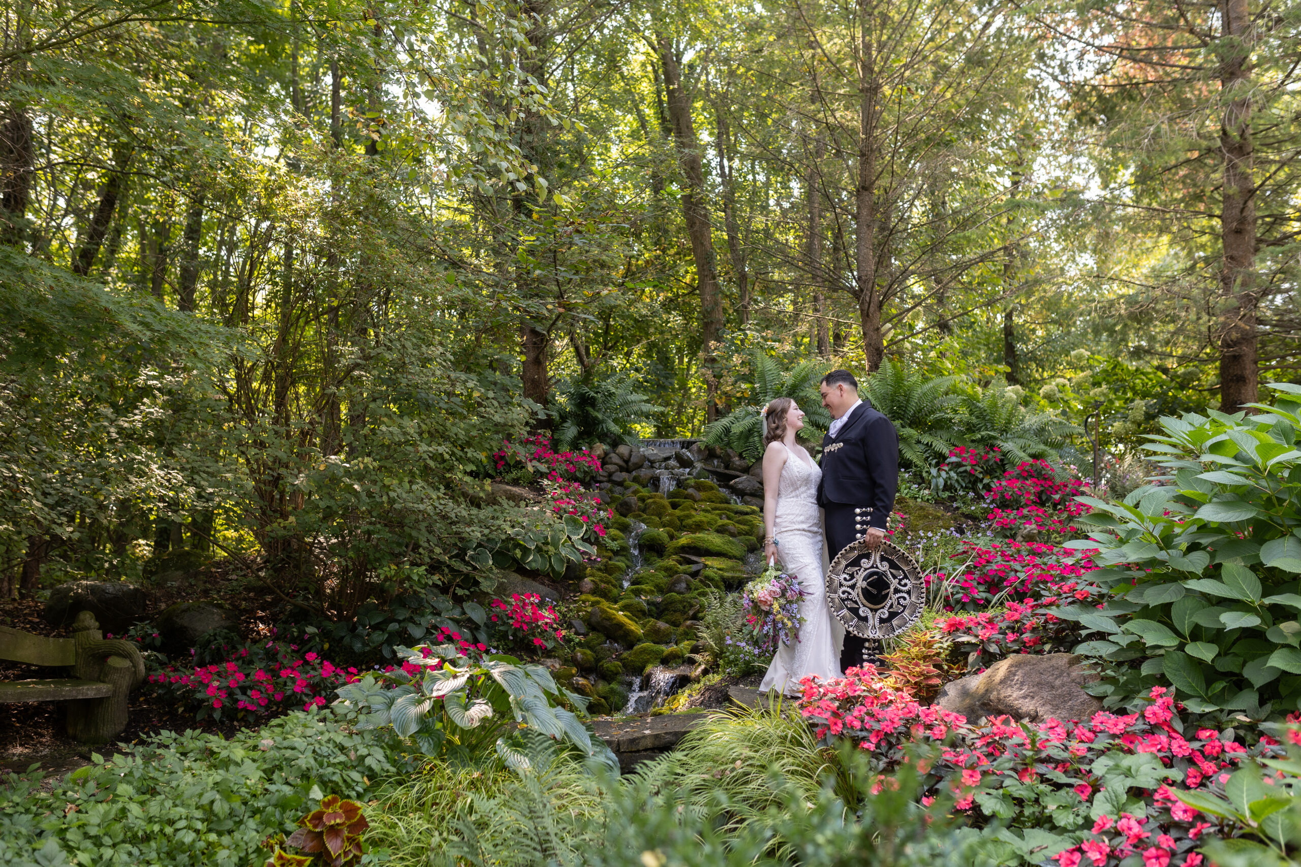 Bride and groom at Owosso wedding venue