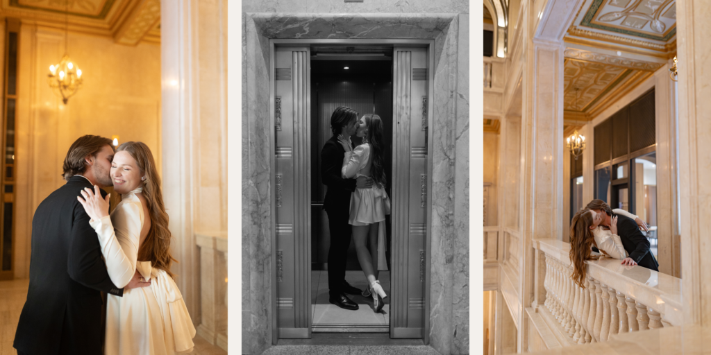 Couple take engagement photography in Detroit Michigan