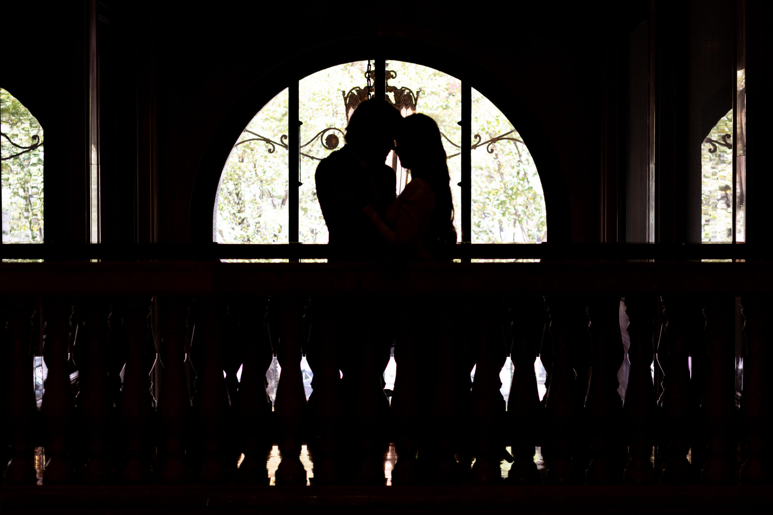 Silhouette engagement photography in Detroit