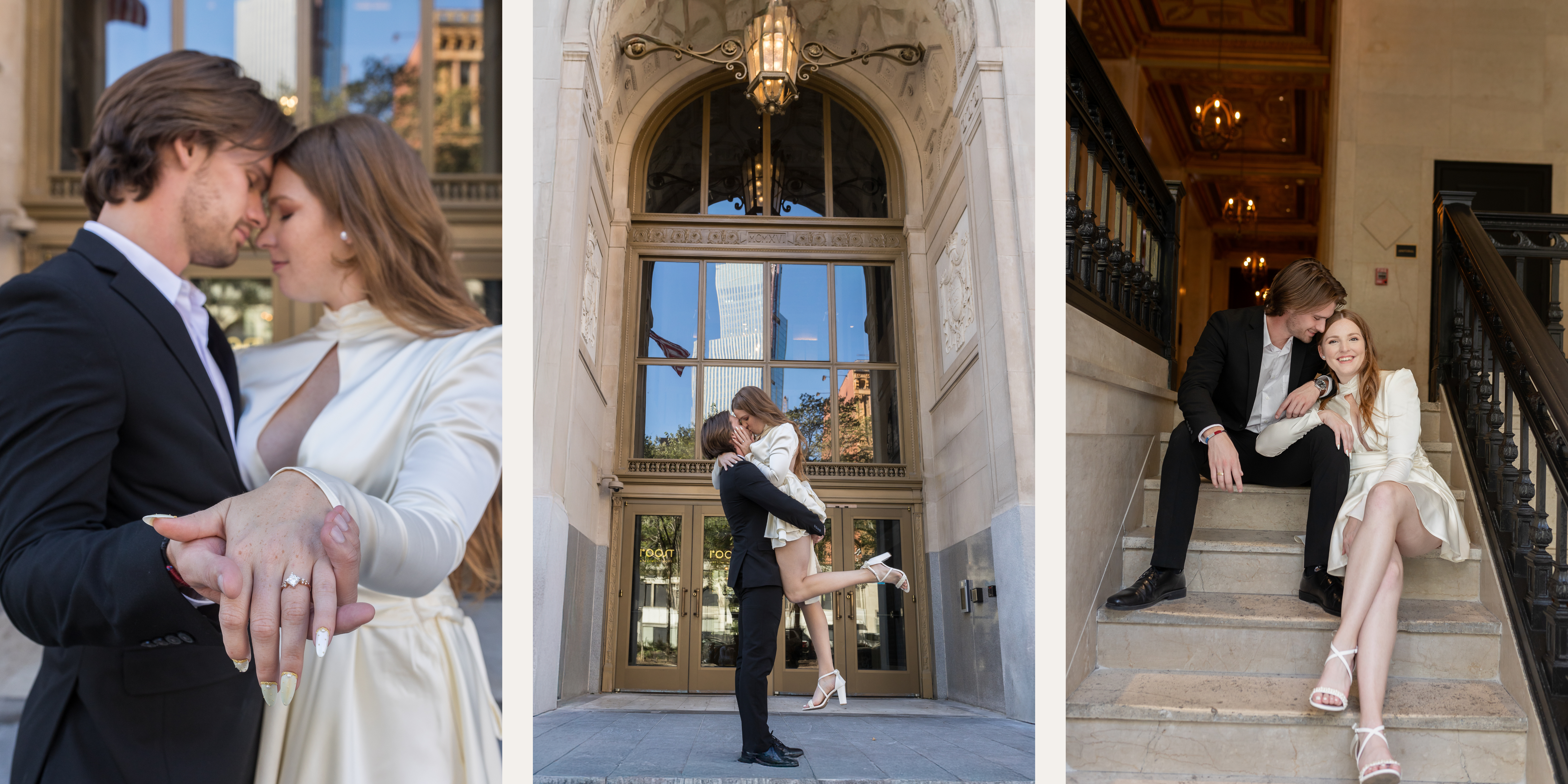 Man and woman posing for Detroit Engagement photos for Savvy Shoots Photography