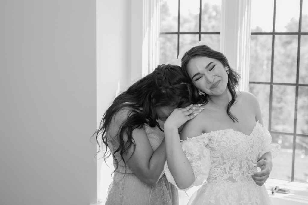 Bride with mother during getting ready photos at Wedding at Venue3Two