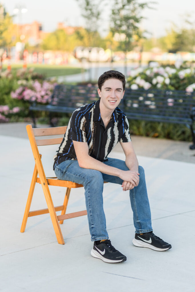 Senior boy taking senior pictures in Detroit MI